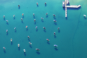 Lake Tahoe Boats in Azure Water