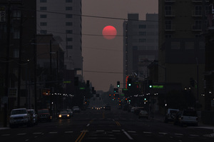 Red Sun Cityscape