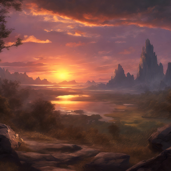 Great sunset view Print