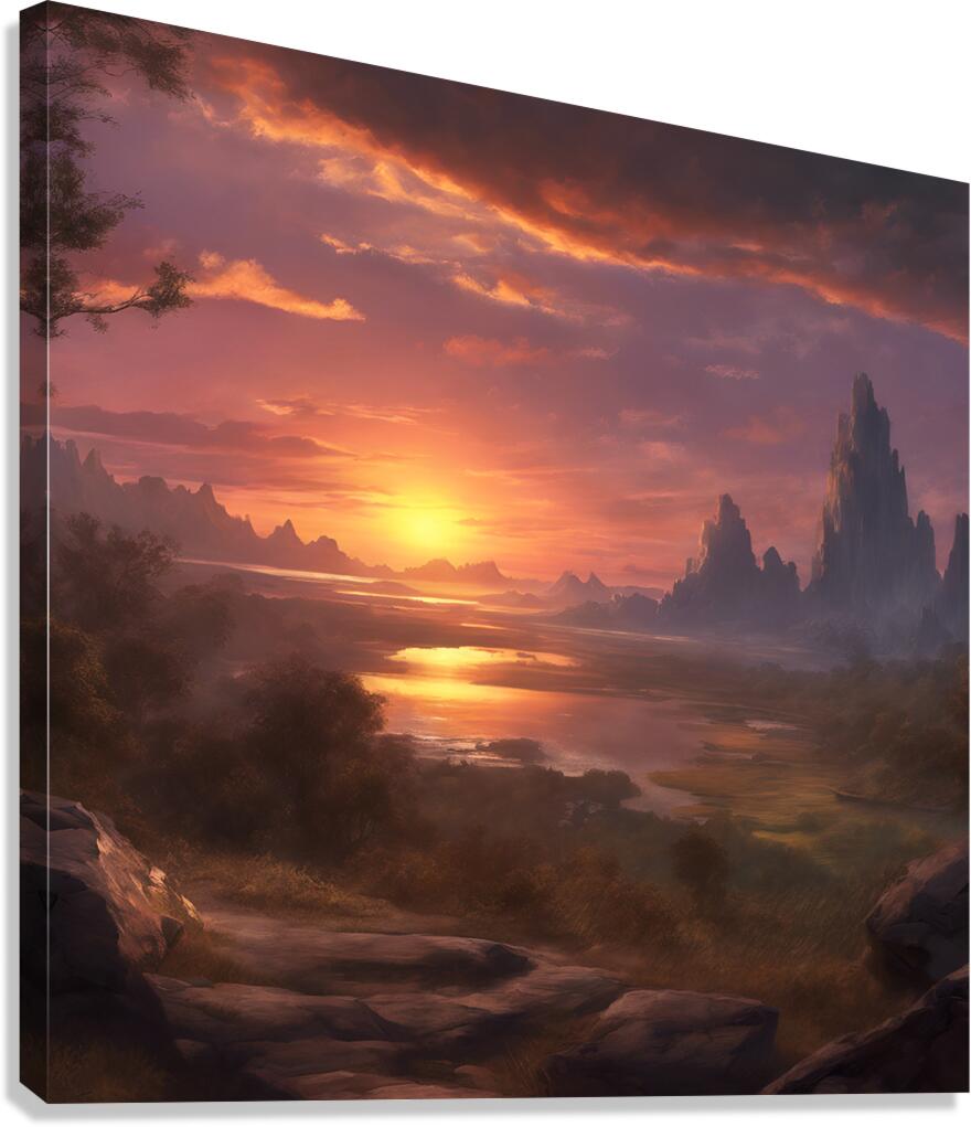 Great sunset view Canvas Print