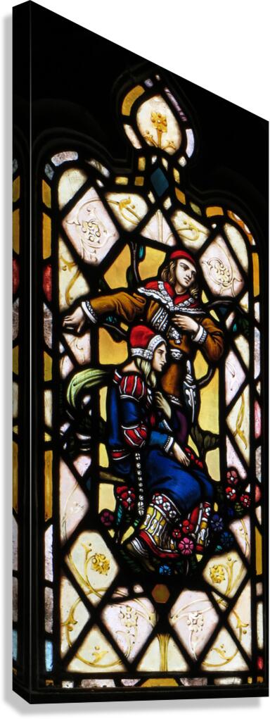 Antique Stainglass  Window Canvas Print