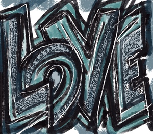 Teal & Black LOVE 