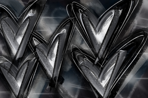 Black & White Hearts by Lisa Shavelson