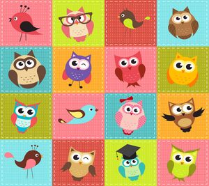 Owls Pattern abstract art desenho vector cartoon.