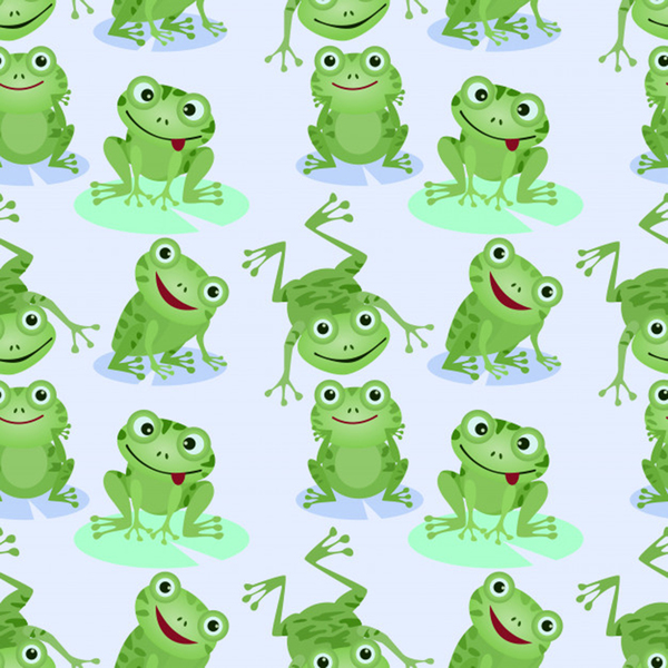 cute green frogs seamless pattern by Hannah99