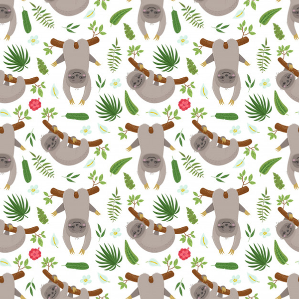 seamless pattern with cute sloths by Hannah99