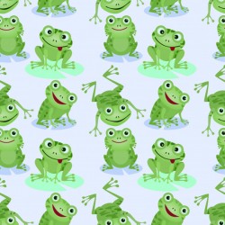 cute green frogs seamless pattern