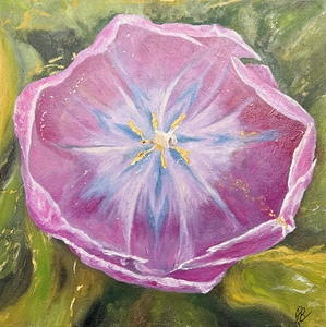 Tulips Crown Oil on Canvas Blue Ribbon  - John Byerly