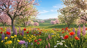 Vibrant Spring Meadow