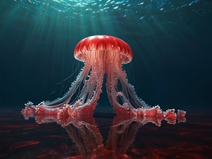  giant jellyfish red water 