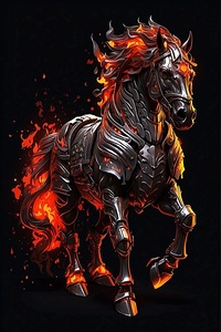 horse in fire 