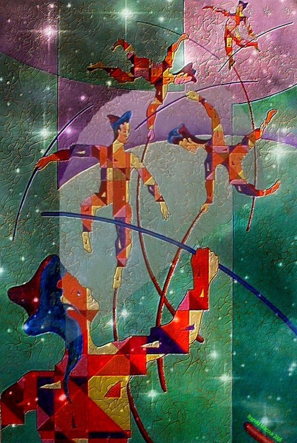 Tightrope under the lights Print