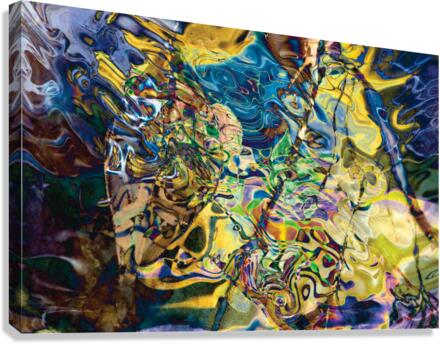 blue yellow objects Canvas Print