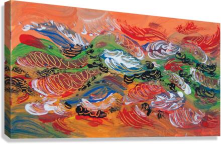 floating abstract feathers Canvas Print