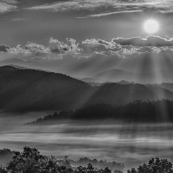 Smokey Sunrise in Black and White