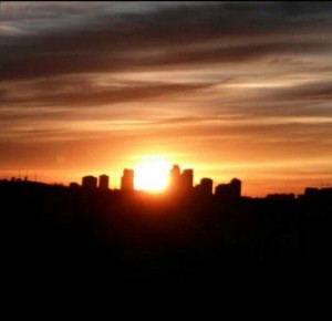 Sunset over the city 