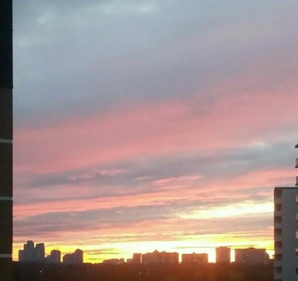 Sunset over the city Print