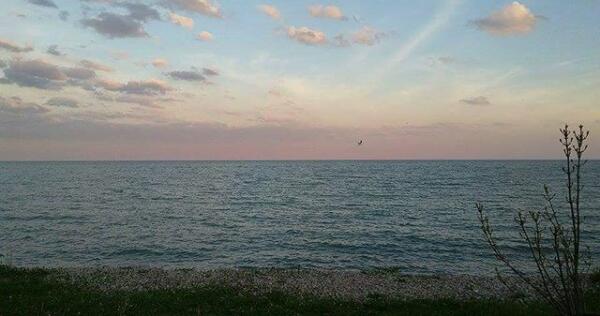 Rainbow sky over the Lake Print