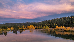 sunset over duck creek pond