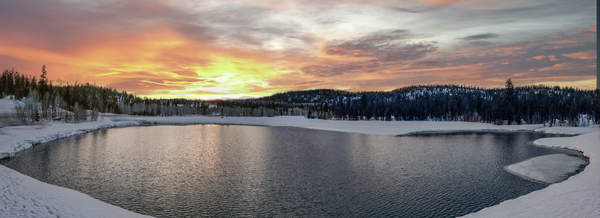 fire sunset dc pond Print