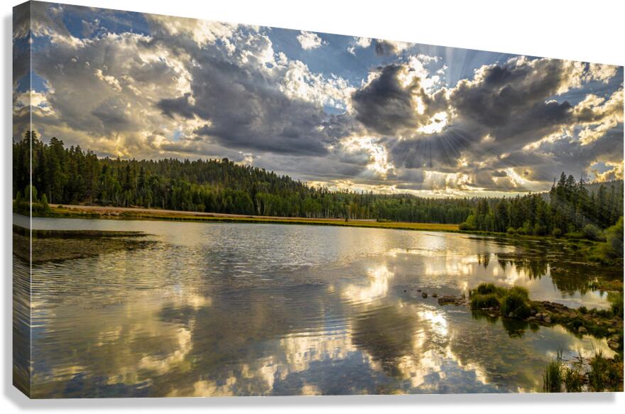 sun rays through the clouds Canvas Print