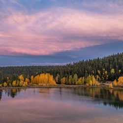sunset over duck creek pond