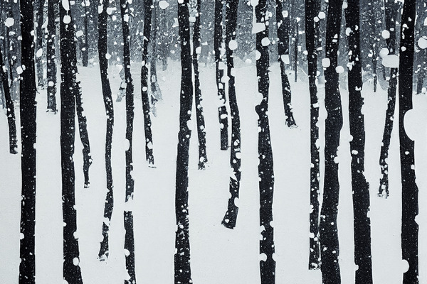 Light Snowy Forest Print