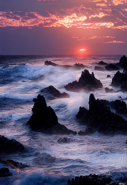 Sunset Over Rocky Coastline 2 by Dustin Hahn