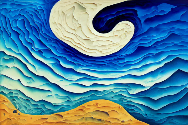 Abstract Ocean Sand Print