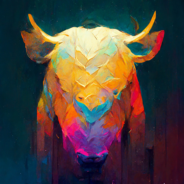 Abstract Bull Print
