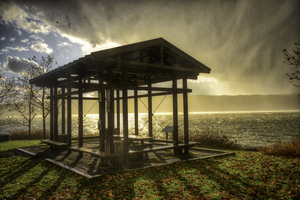 Snow squall on Cayuga lake