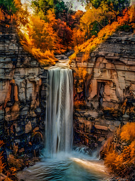 The Mighty Taughannock Falls - Trumansburg NY Canvas render by Joseph Scaglione III