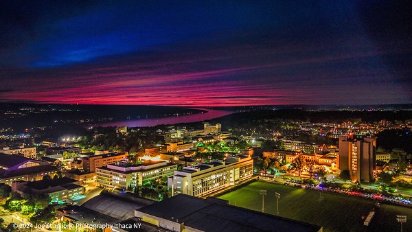Evening sunset on Cornell Campus by Joseph Scaglione III