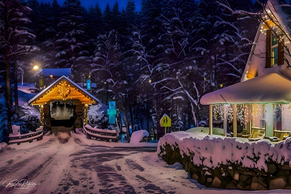 A holiday Newfield Covered Bridge  1 by Joseph Scaglione III