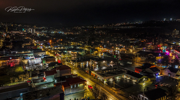 City of Ithaca NY at night  by Joseph Scaglione III