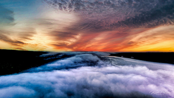 Morning sky over Cayuga Lake by Joseph Scaglione III