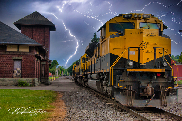 Stormy train at Cortland NY by Joseph Scaglione III