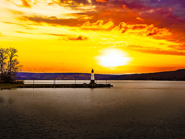 Cayuga Lake at Lansing pre eclipse day 4-8-24 by Joseph Scaglione III