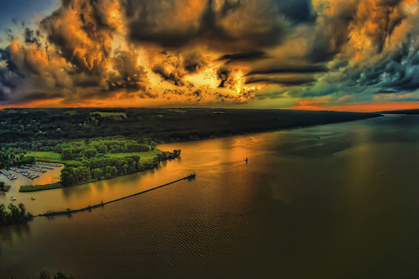 fire sunset 30x20 by Joseph Scaglione III