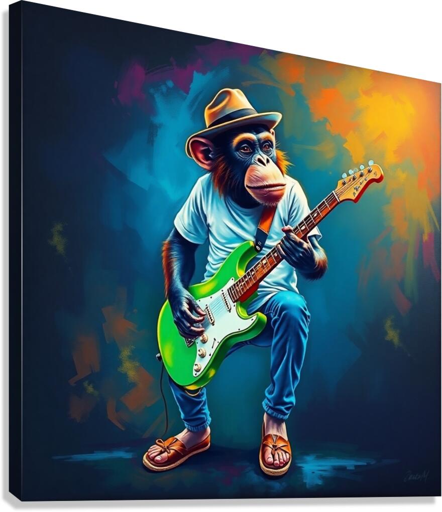 Singe guitariste  Canvas Print