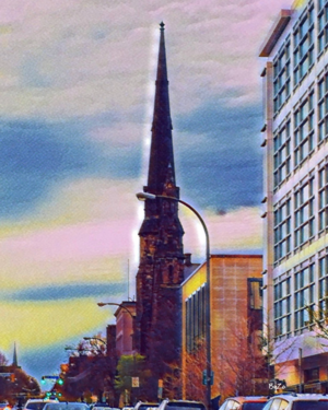 RUSH HOURS Digital Art Derived from Original Photography of Buffalo New York Cityscapes 