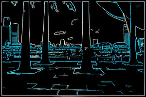 Sunset in Singapore - Original Photography and Digital Art  Giclee Canvas Print