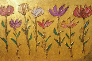 THE FLOWERS Art Print from Original Acrylic Painting on Canvas by Rebecca Mangalindan By:Zo®