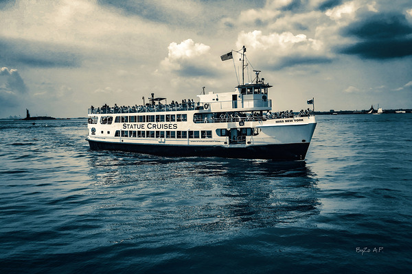 Tour Boat Battery Park NYC Print