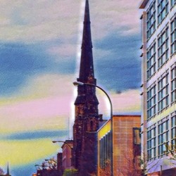 RUSH HOURS Digital Art Derived from Original Photography of Buffalo New York Cityscapes 