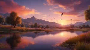 Leonardo Vision XL A breathtaking sunset landscap