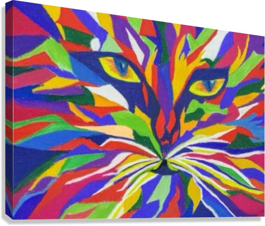 Cat colored Puzzled Canvas Print