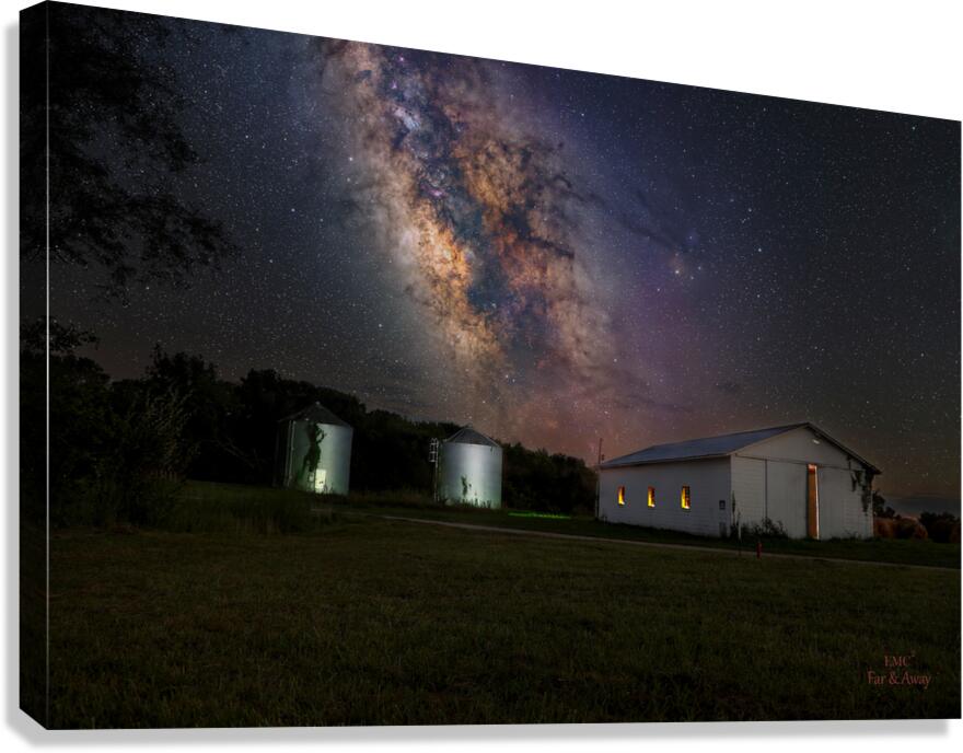 Milky Way over Diona Building by E. Farmer & M. Killion Canvas Print