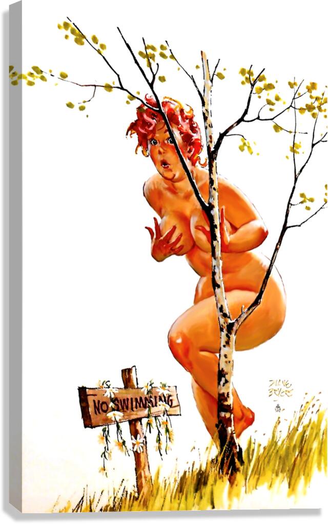 Hiding Behind a Tiny Tree Canvas Print