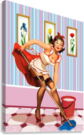 Cleaning Lady Canvas Print